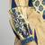 blue and cream ethnic motifs cotton a-line kurta trouser dupatta set