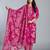 Yufta pink floral cotton straight kantha work kurta trouser dupatta set