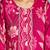 Yufta pink floral cotton straight kantha work kurta trouser dupatta set