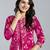 Yufta pink floral cotton straight kantha work kurta trouser dupatta set