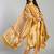Yufta mustard and cream ethnic motifs cotton a-line kurta trouser dupatta set
