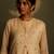 Beige embroidered chanderi kurta set