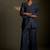 Blue embroidered chanderi kurta set