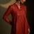 Red embroidered chanderi kurta set