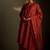 Red embroidered chanderi kurta set