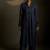 Blue embroidered chanderi kurta set