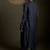 Blue embroidered chanderi kurta set