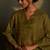 Olive embroidered chanderi kurta set