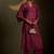 Magenta embroidered chanderi kurta set