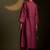 Magenta embroidered chanderi kurta set