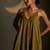 Olive embroidered chanderi dress