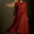 Red embroidered chanderi anarkali