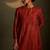 Red embroidered chanderi anarkali