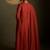 Red embroidered chanderi anarkali