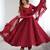 Elegant maroon anarkali set with ruffled dupatta and intricate embroidery