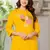 Yellow Embroidered Cotton Kurta and Pant Set
