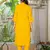 Yellow Embroidered Cotton Kurta and Pant Set