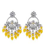 Indian wedding bollywood handcrafted kundan pearl chandbali dangle earrings for women