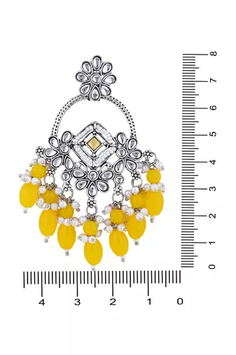 Indian wedding bollywood handcrafted kundan pearl chandbali dangle earrings for women 