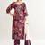 Women rani pink muslin kurta, shiffon dupatta muslin full set