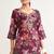 Women rani pink muslin kurta, shiffon dupatta muslin full set