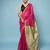 Crimson Red Cotton Blend Saree with Narrow Border
