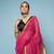 Crimson Red Cotton Blend Saree with Narrow Border