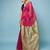 Crimson Red Cotton Blend Saree with Narrow Border