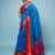 Blue Cotton Blended Saree With Wide Boarder