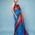 Blue Cotton Blended Saree With Wide Boarder