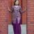 Wine silk embroidered Suit set