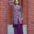 Wine silk embroidered Suit set
