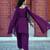 Wine silk embroidered Suit set