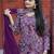 Wine silk embroidered Suit set