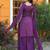Wine color tapeta silk embroidery work Suit set
