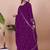 Wine color chinnon silk embroidery work Suit set