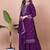 Wine color chinnon silk embroidery work Suit set
