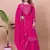 Pink chinon silk embroidery work Suit set