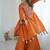 Orange color khadi cotton embroidery work navratri Suit set