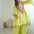 Pista color khadi cotton embroidery work navratri Suit set