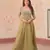 Olive embroidered gown