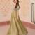 Olive embroidered gown