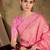 Charming baby pink banarasi silk saree with weaving details