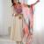Off white elegance embroidered anarkali with leheriya dupatta
