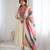 Off white elegance embroidered anarkali with leheriya dupatta