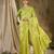 Refreshing pista green banarasi silk saree with weaving work
