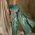 Striking teal banarasi silk saree with weaving details