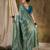 Striking teal banarasi silk saree with weaving details