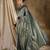 Sophisticated grey banarasi silk saree with weaving work