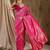 Radiant pink banarasi silk saree with weaving work